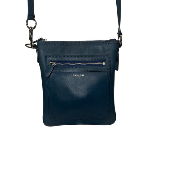 Coach Blue Crossbody Bag With Adjustable Strap and Silver Hardware - Picture 1 of 15
